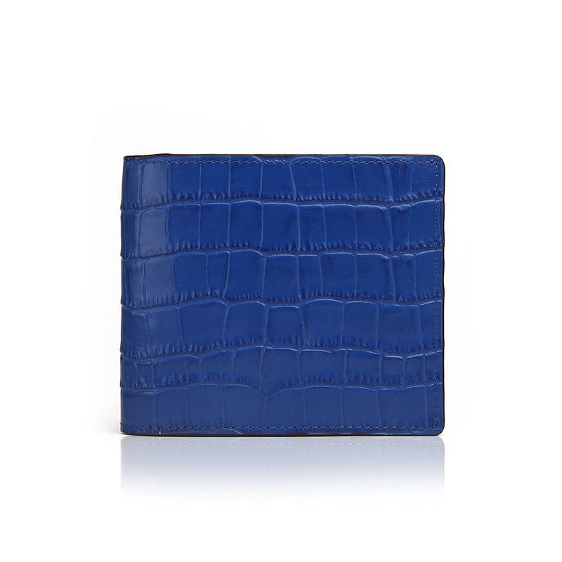 Cartera plegable de piel mate Cartera de cuero bifold negra mate Gentcreate