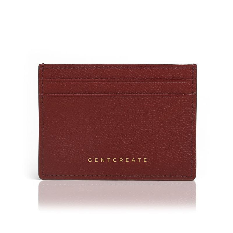 Kartenetui aus Leder mit Epsom Muster Lederkartenhalter Epsom-Muster burgunderfarbene Farbe von Gentcreate