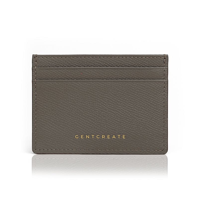 Kartenetui aus Leder mit Epsom Muster Lederkartenhalter Epsom-Muster graue Farbe von Gentcreate