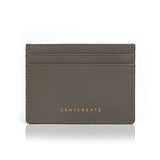 Leather Card Holder Epsom Pattern Gray Color by Gentcreate