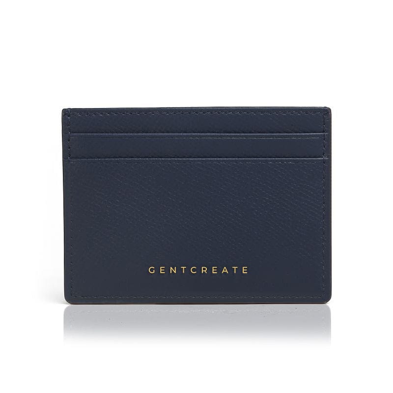 Kartenetui aus Leder mit Epsom Muster Lederkartenhalter Epsom-Muster marineblaue Farbe von Gentcreate