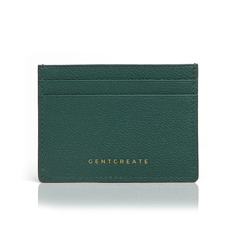 Kartenetui aus Leder mit Epsom Muster Lederkartenhalter Epsom-Muster türkisfarbene Farbe von Gentcreate