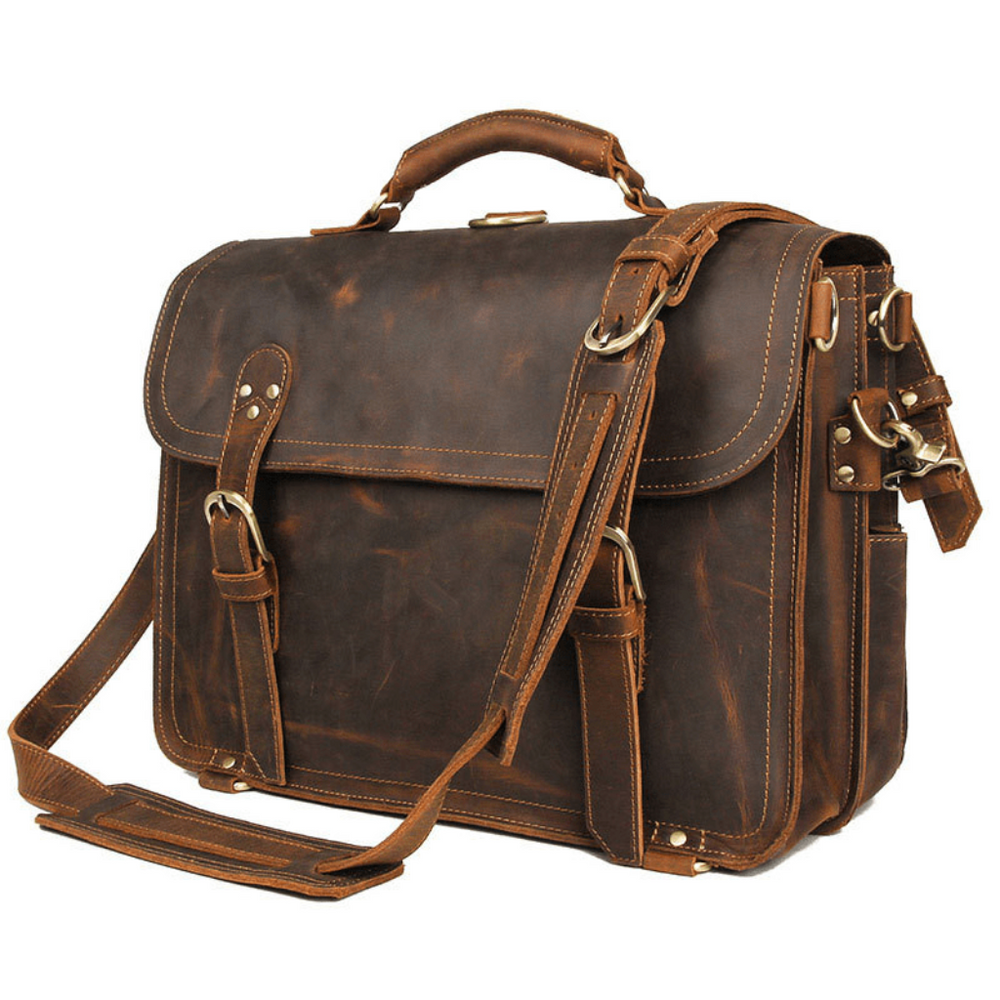 Messenger Bag Viri i skinn Luksus messenger lys brun veske med skulderstropp