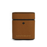 Hellbraunes Leder Airpods Case Epsom-Muster von GENTCREATE.jpg