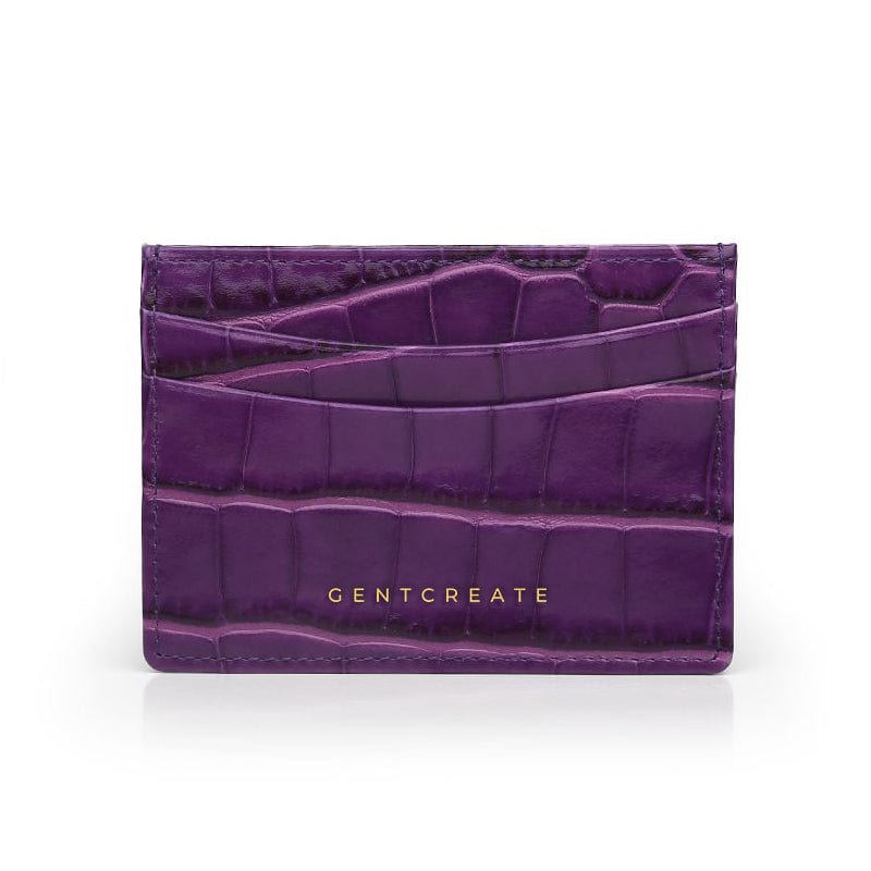 Kartenetui aus Glänzendem Leder  Magenta glänzender Lederkartenhalter von Gentcreate.jpg.jpg