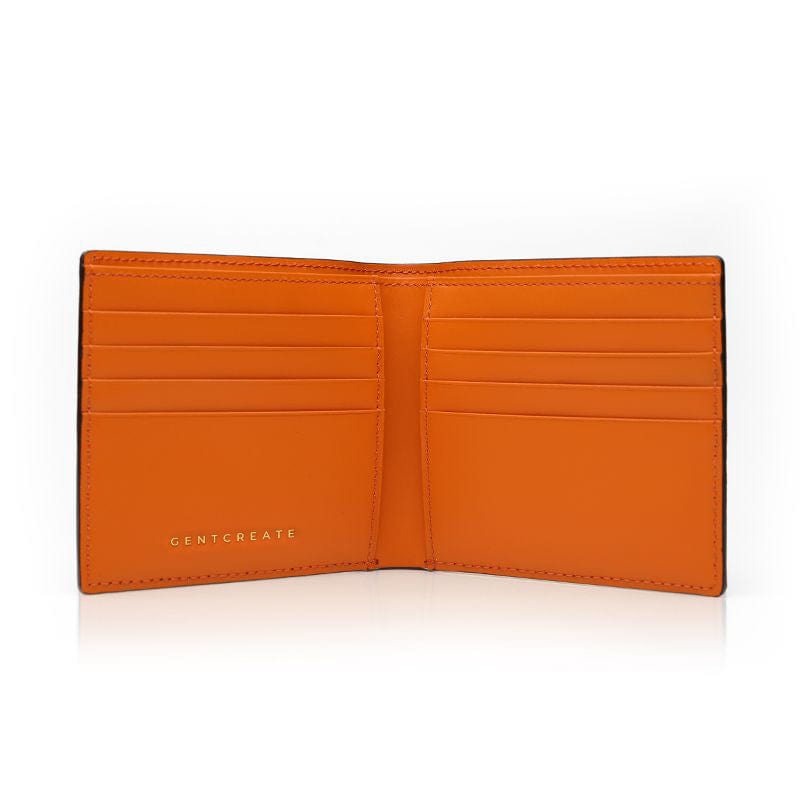Bifold Geldbörse aus Vollnarbenleder Orange Leder-Bifold-Geldbörse Eidechsenmuster von Gentcreate