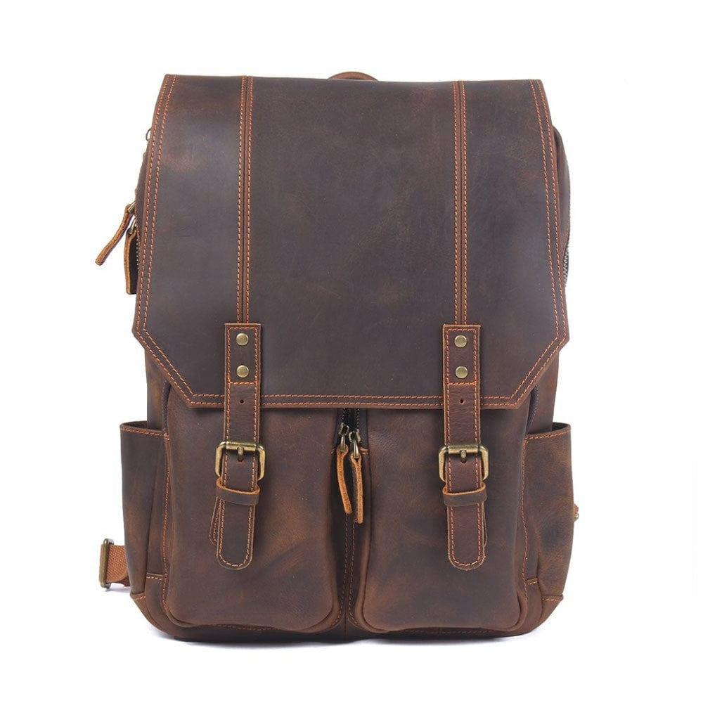 Mochila De Piel Marrón Rex Mochila de Cuero Marrón "Rex" - Gentcreate