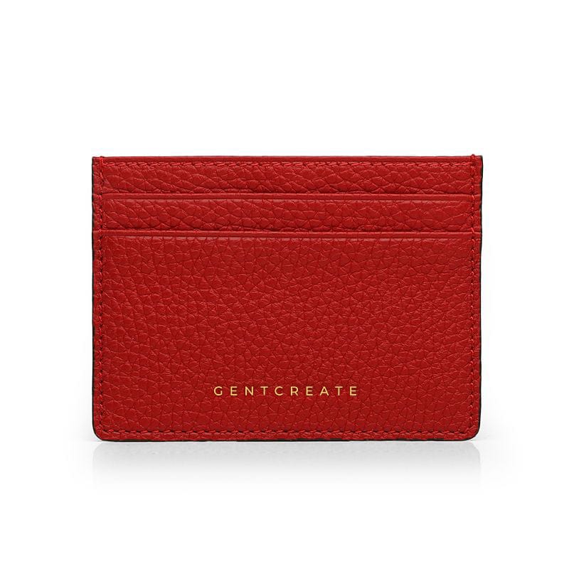 Kartenetui aus dünnem Kieselleder | 4 Steckplätze Roter Kiesel-Lederkartenhalter von Gentcreate.jpg
