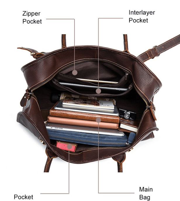 Crossbody-veske i brunt skinn Via BRUN LÆR CROSSBODY VESKE "VIA"
