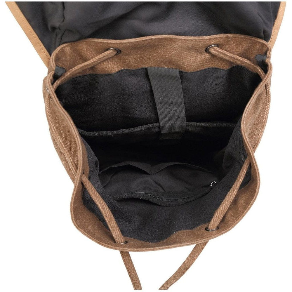 Retro Backpack Esme Retro Backpack "Esme" Dark Coffee Inside Compartments  - Gentcreate