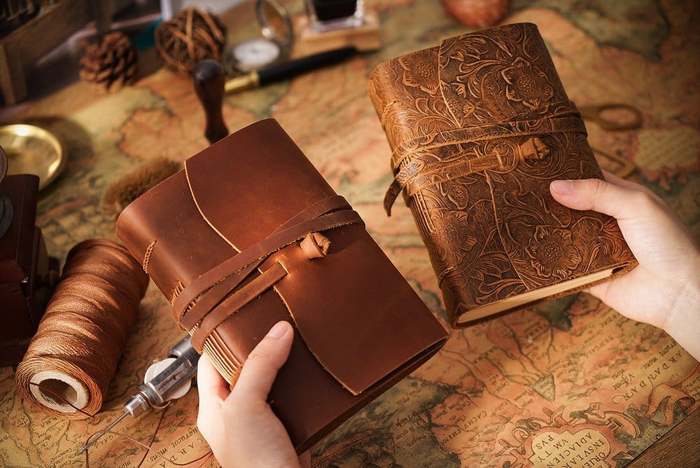 Brown Leather Diary Liber Brown Leather Diary "Liber" - Gentcreate