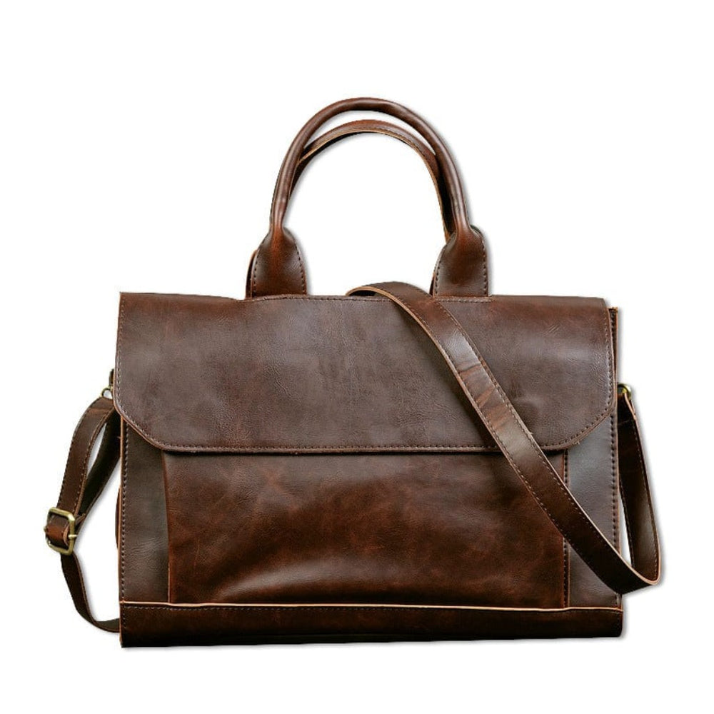 Vegansk skinn messenger bag Herba Vegan Lær Brun Budveske - Gentcreate