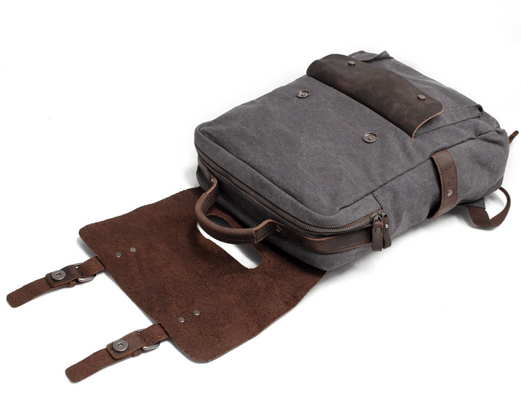 Vintage Canvas Backpack OG Vintage Backpack In Gray Color - Gentcreate