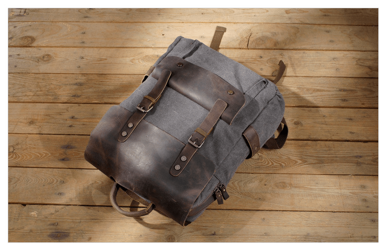 Vintage Canvas Backpack OG Vintage Backpack In Gray Color - Gentcreate