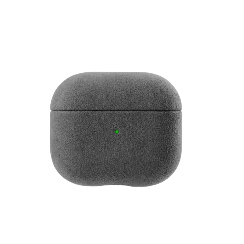 حالة الكانتارا AirPods 3 حافظة سماعات آيربودز برو جلدية رمادية