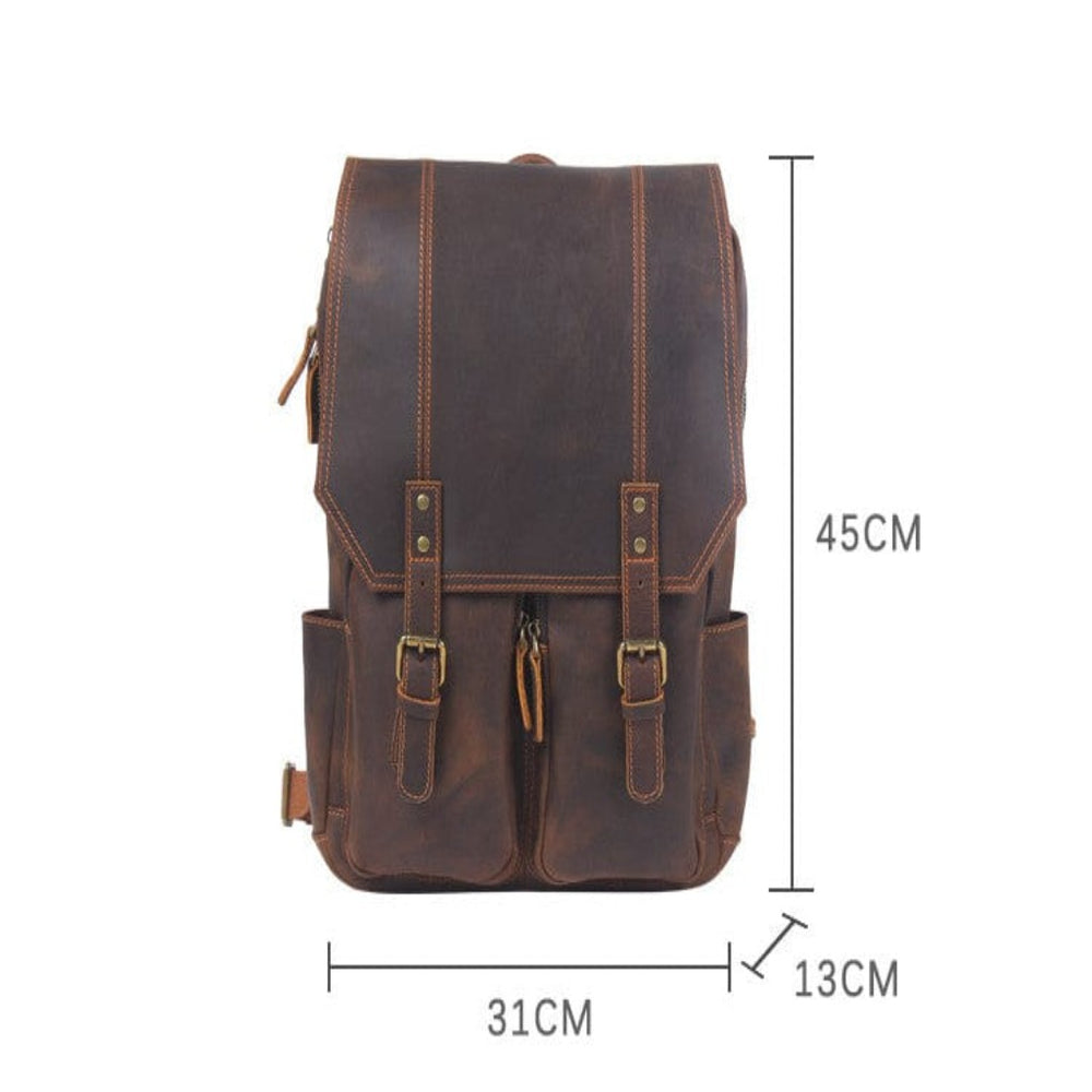Mochila De Piel Marrón Rex Mochila de Cuero Marrón "Rex" - Gentcreate
