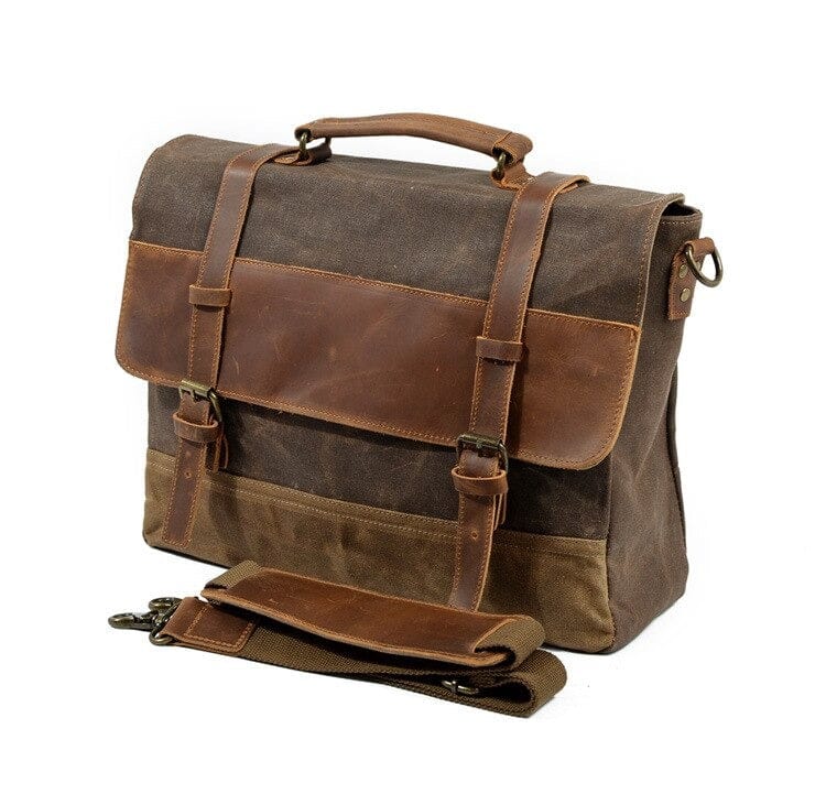 Waxed Canvas Messenger Bag Negotium Canvas Messenger Bag "Negotium" - Gentcreate