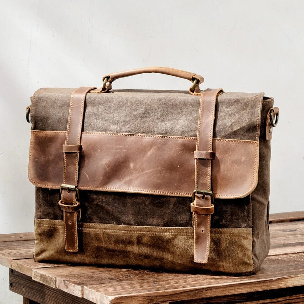 Waxed Canvas Messenger Bag Negotium Canvas Messenger Bag "Negotium" - Gentcreate