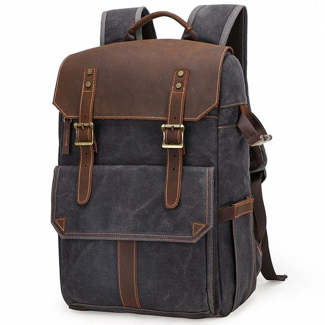 Vintage Camera Backpack Consequat Waxed Canvas Backpack - Gentcreate