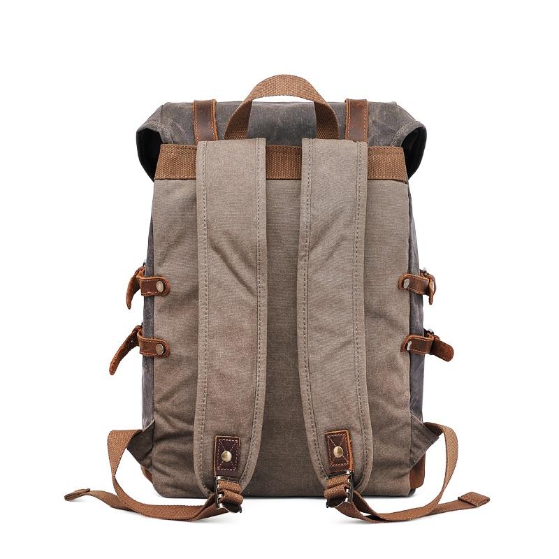 Retro Backpack Esme Retro Backpack "Esme" Dark Coffee From Behind - Gentcreate