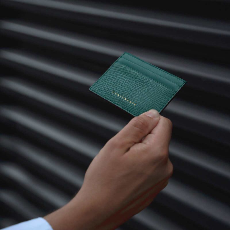 Green Leather Wallets and Card Holders