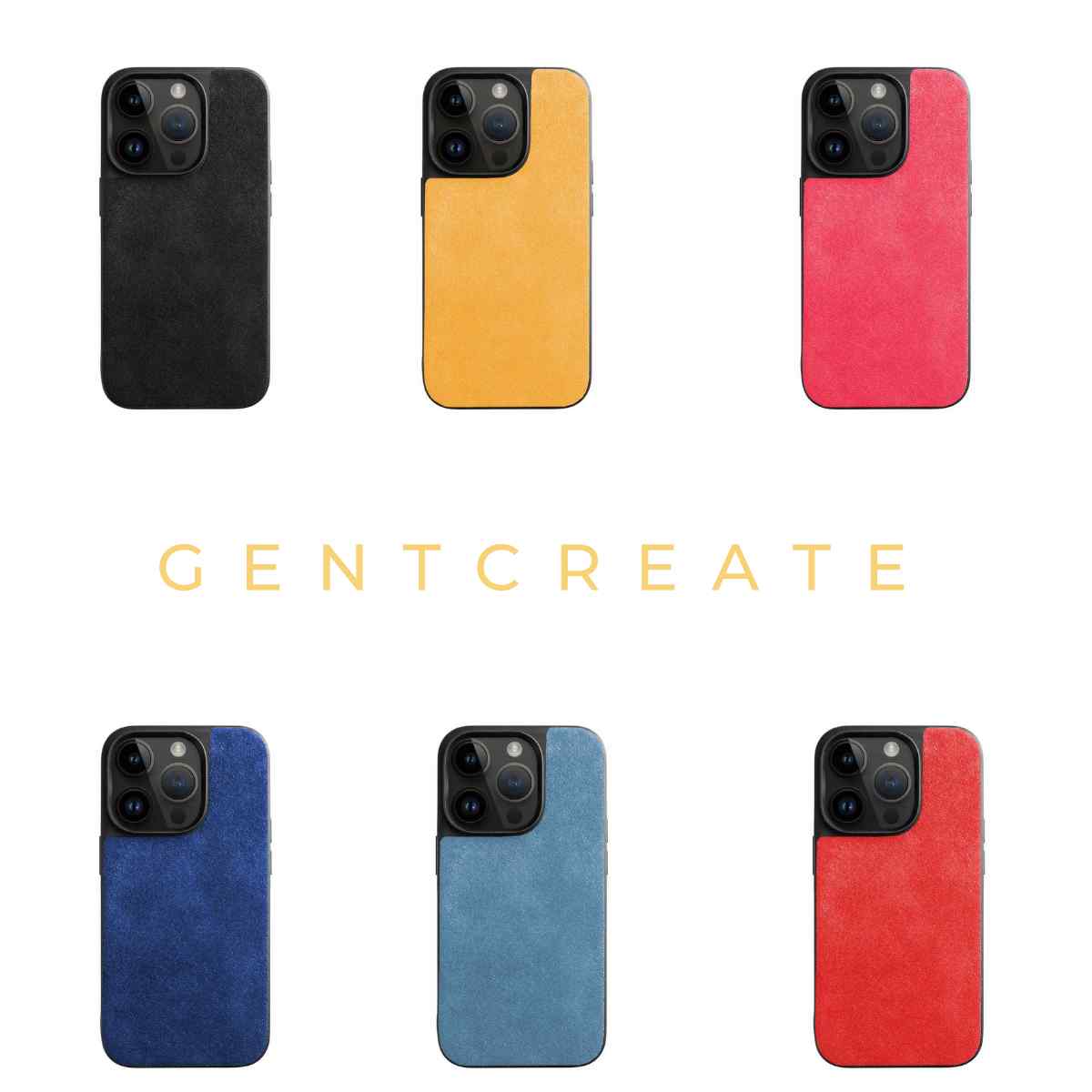 Various colors of Alcantara iPhone Cases by Gentcreate