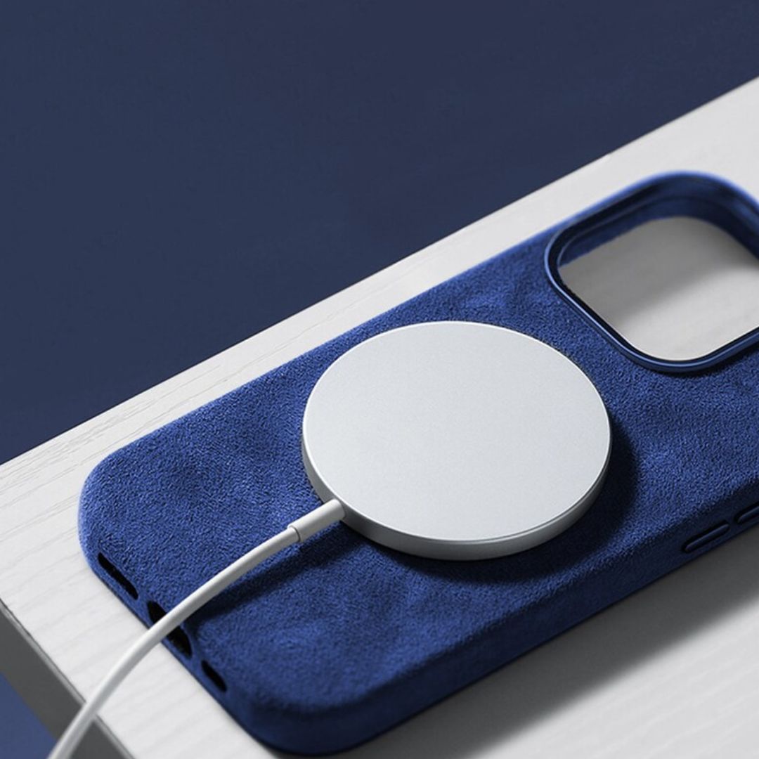 Blue Alcantara MagSafe iPhone Case by Gentcreate