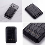 GENTCREATE luksus sort krokodillelæder MagSafe kortholder tilbehør til iPhone 17 Pro Max