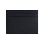 Back side of the Black luxury Saffiano leather minimalist cardholder by Gentcreate.