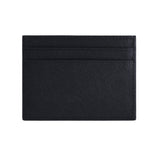 Back side of the Black luxury Saffiano leather minimalist cardholder by Gentcreate.