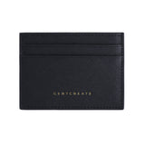 Front side of the Black Saffiano Leather Luxury Cardholder from the Gentcreate brand.