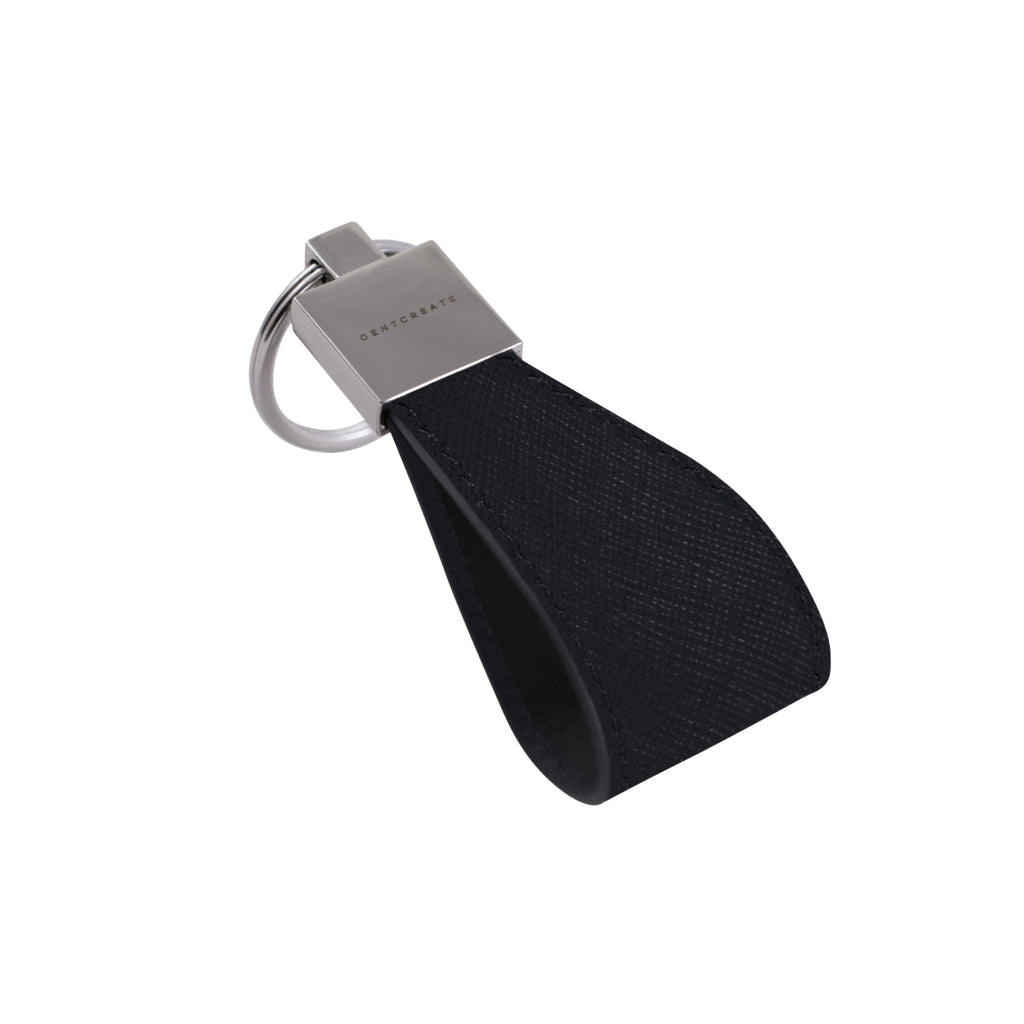 Black Saffiano Leather Keychain By Gentcreate