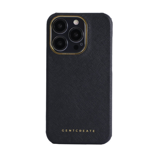 블랙 사피아노 가죽 아이폰 16 케이스