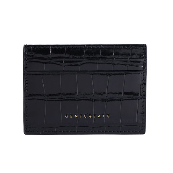 Crocodile Embossed Leather Cardholder