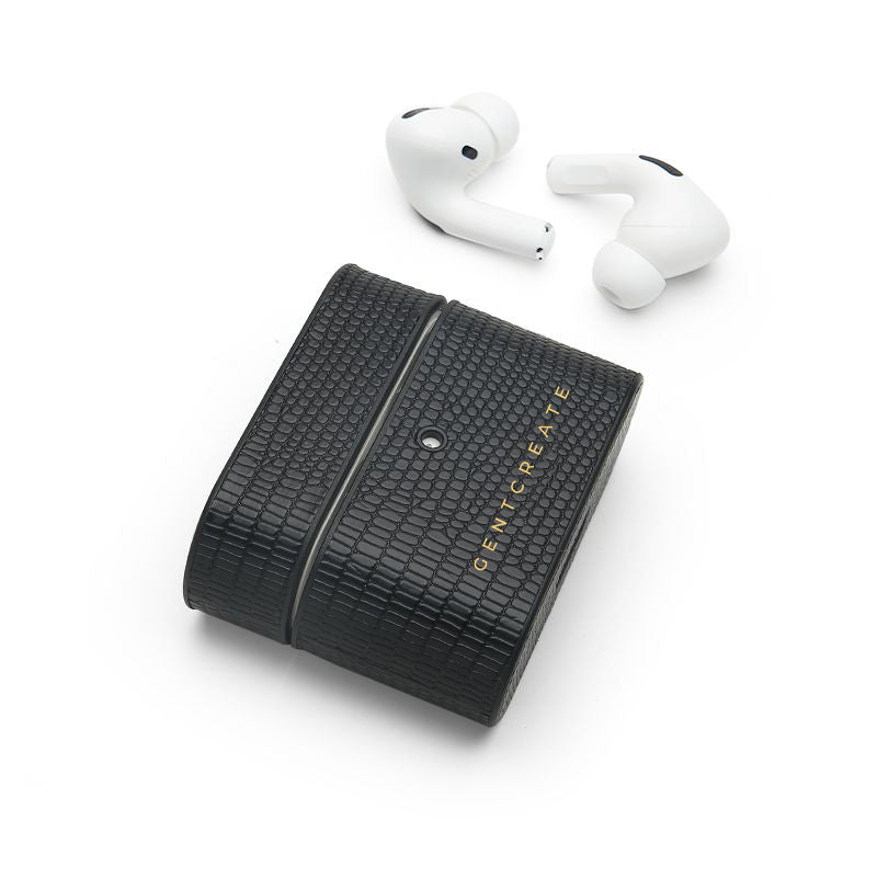 Black AirPods Leather Case