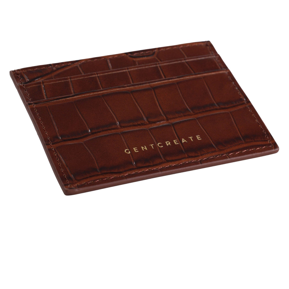 Crocodile Embossed Leather Cardholder - GENTCREATE