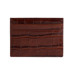 Back side of the brown crocodile handmade cardholder by Gentcreate.