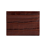 Back side of the brown crocodile handmade cardholder by Gentcreate.