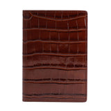 Brown Crocodile Leather Passport Holder By Gentcreate