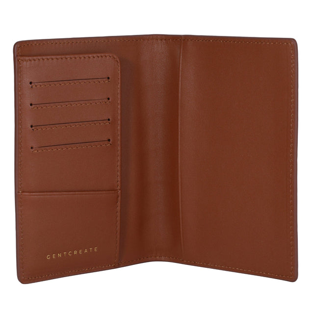 브라운 크로커다일 가죽 여권 홀더의 내부