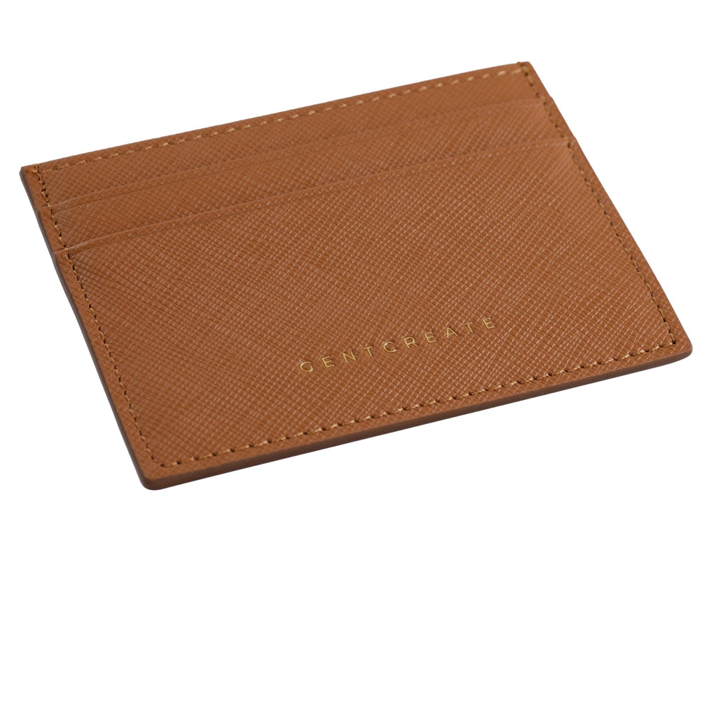 Front side of the Saffiano Leather Cardholder from the Gentcreate brand.