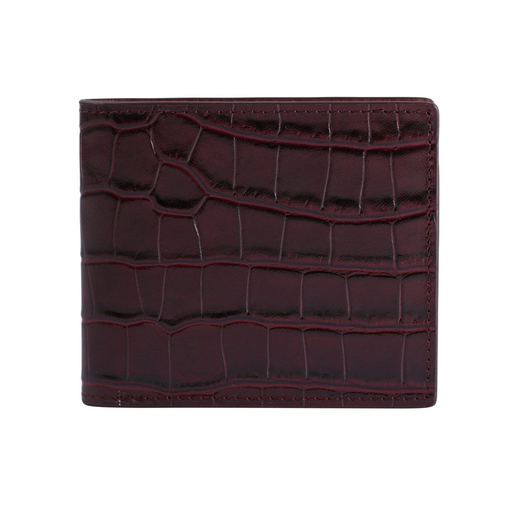 Θήκη Burgundy Crocodile Leather Bifold από την Gentcreate