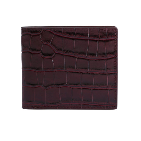 Θήκη Burgundy Crocodile Leather Bifold από την Gentcreate