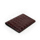 Burgundy Luxury Crocodile Leather Passport Holder