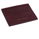 Burgundy Lizard Calfskin Leather Cardholder By Gentcreate