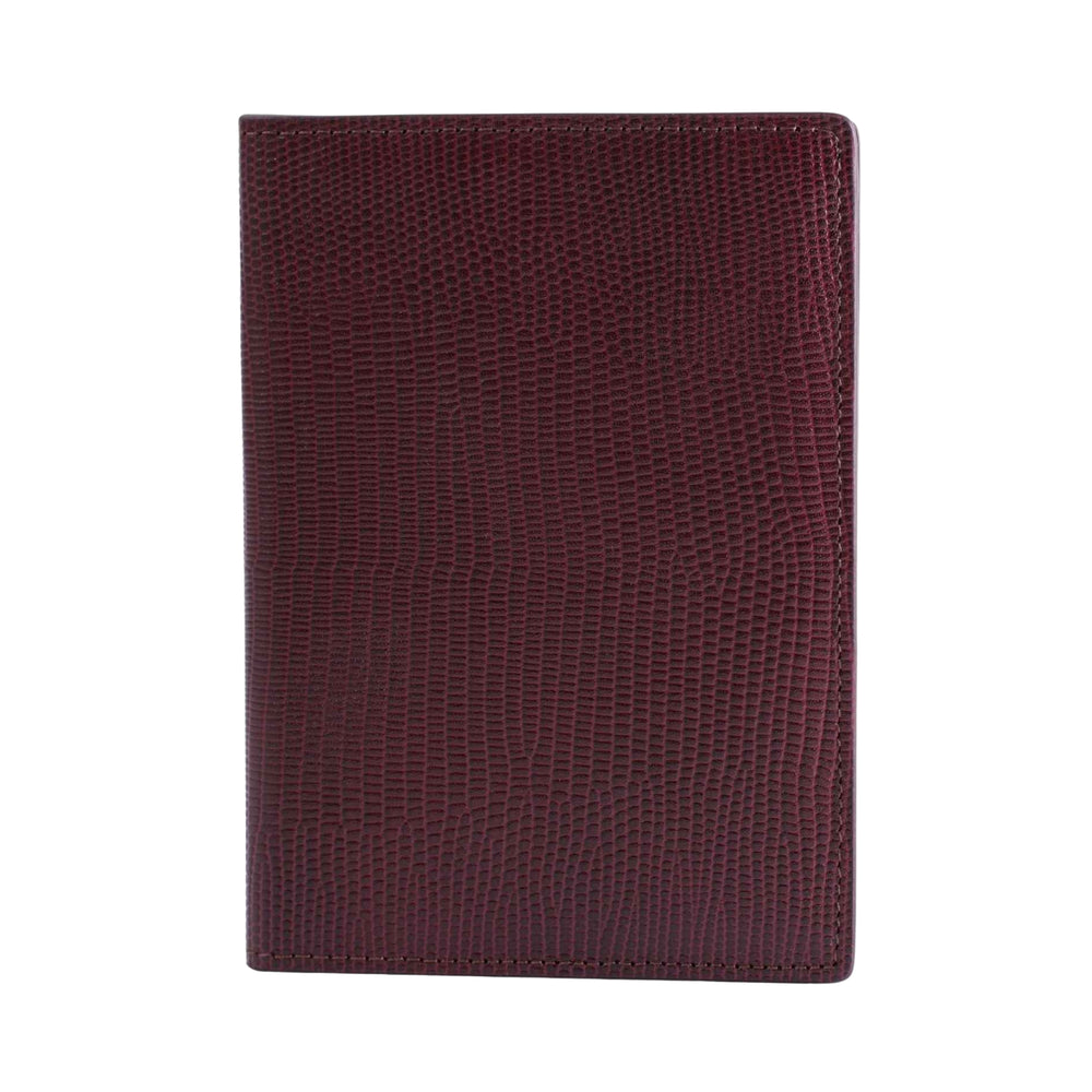 Burgundy Lizard Passport Holder by GENTCREATE