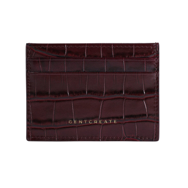 Crocodile Embossed Leather Cardholder - GENTCREATE