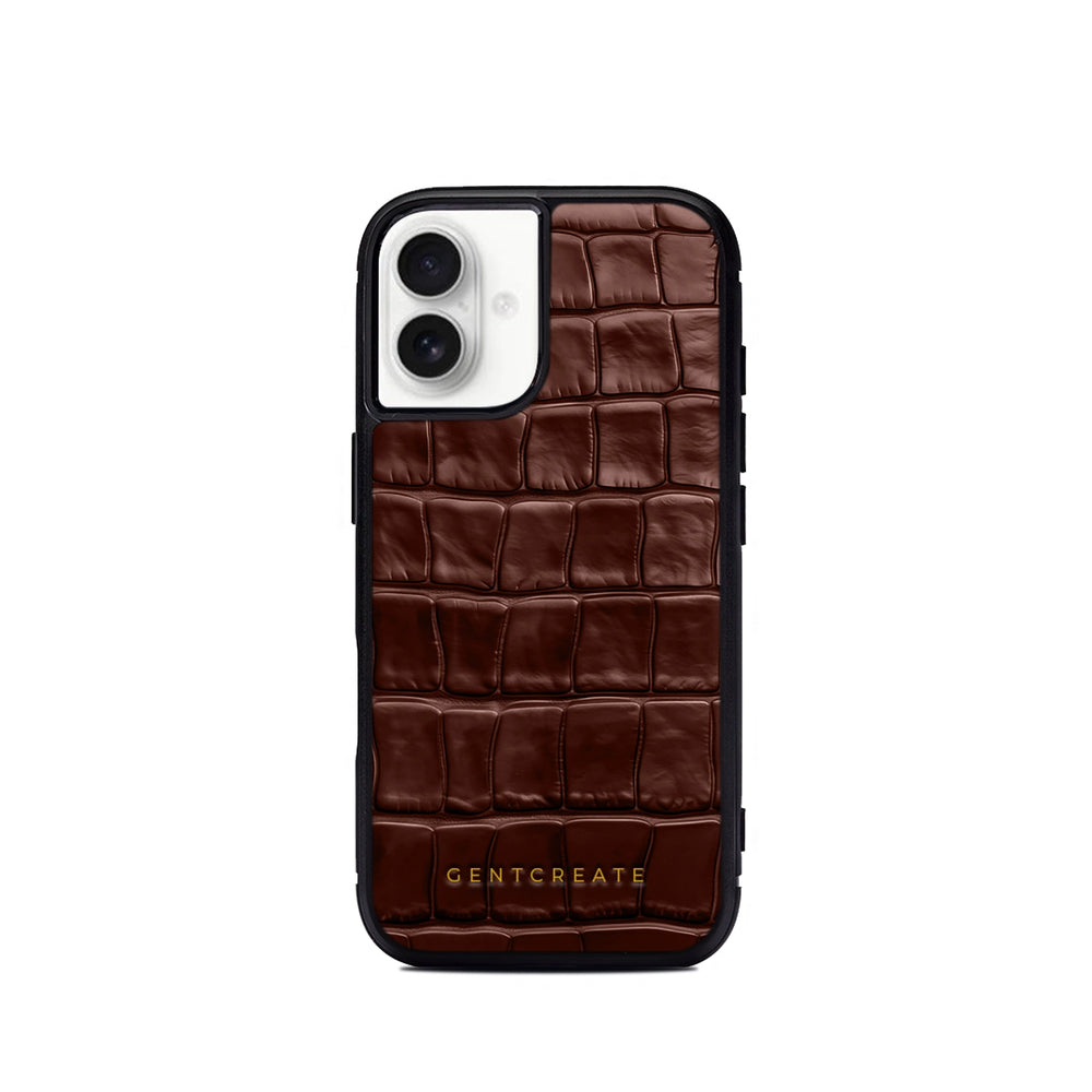 Leather iPhone Case Croco Glossy