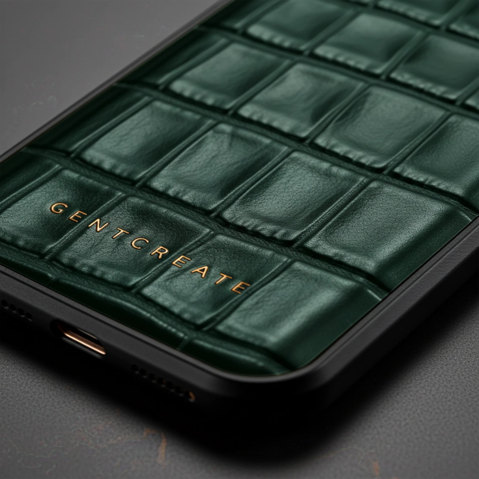 Leather iPhone Case Croco Glossy