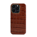 Funda de piel para iPhone con estampado de cocodrilo